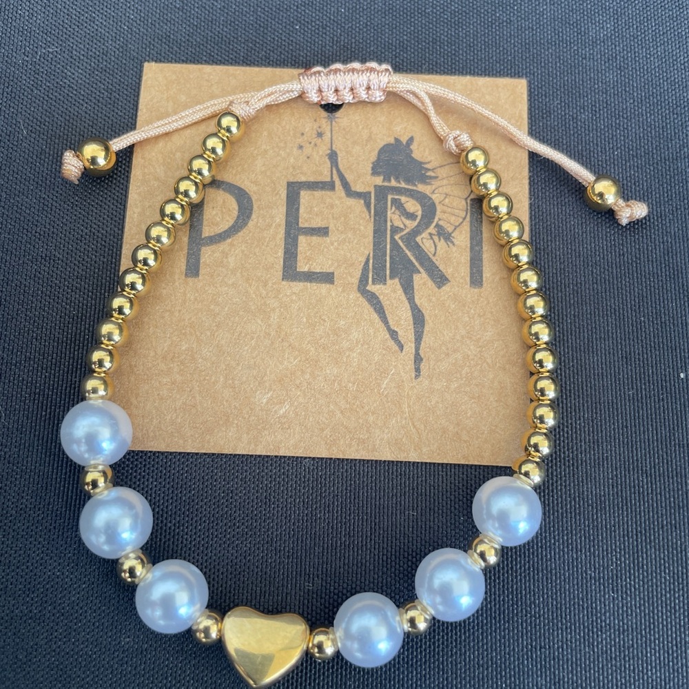 Stainless Steel Gold Pearl Bracelet